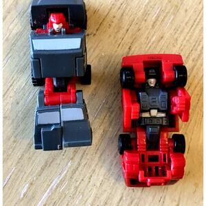 2 VTG TRANSFORMERS G1 Micromasters OFF-ROAD PATROL Red Van Highjump Gray 1989